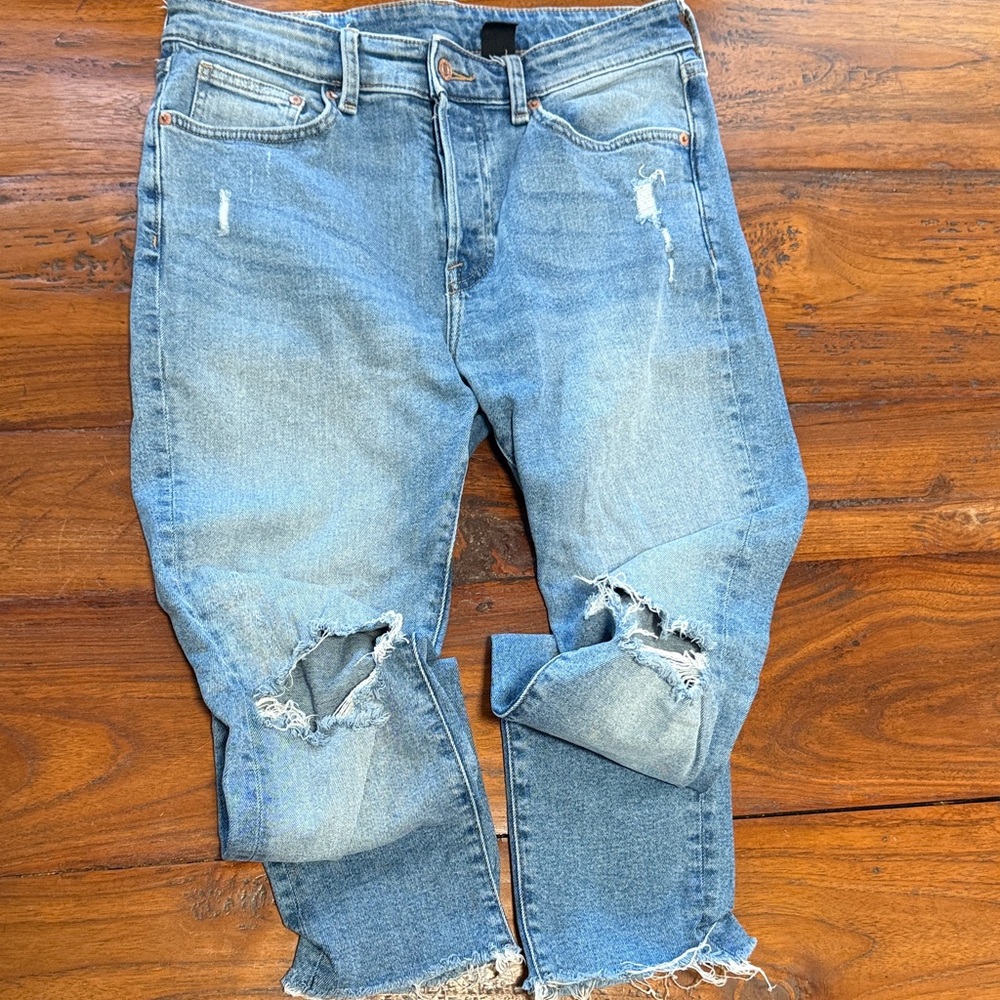 H&M Light Blue Ripped Skinny Jeans